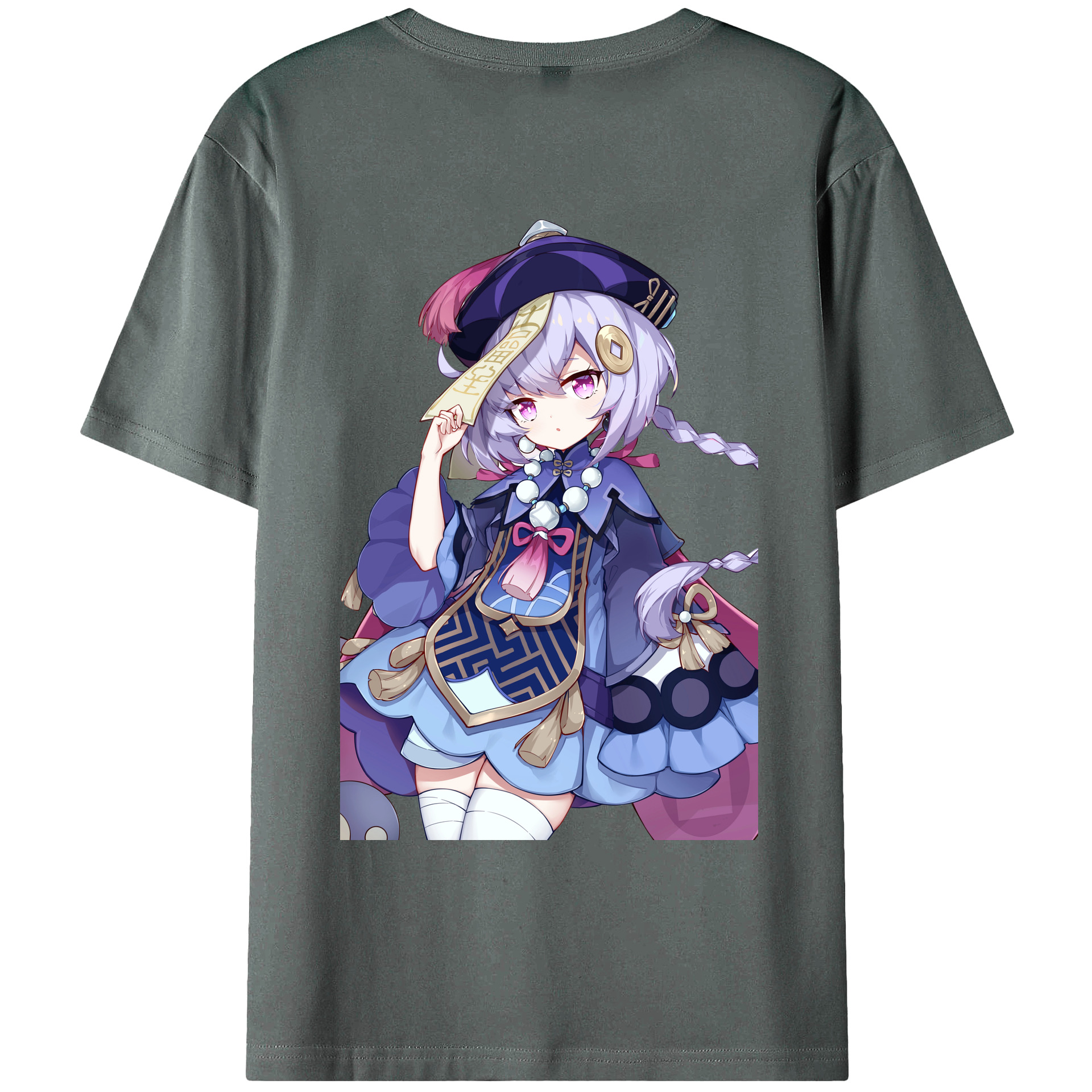 げんし神 七七 なな  genshin Nana 綿100％ メンズ半袖Tシャツ（バックプリント） 通気性